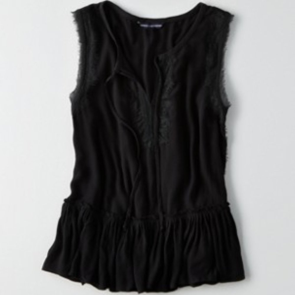 American Eagle Black Lace Tank